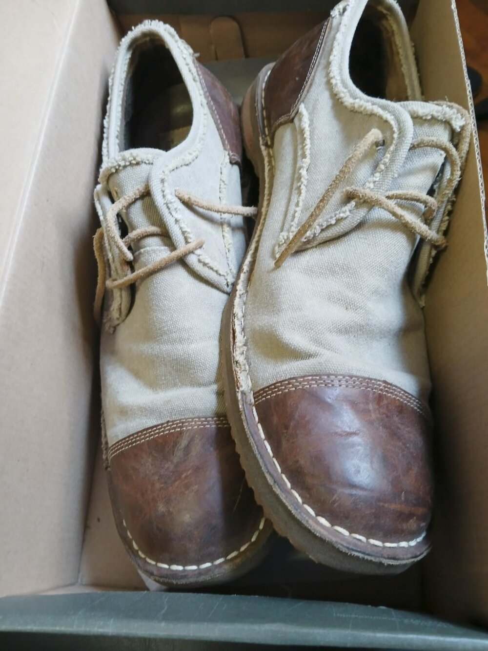 Timberland Canvas and Leather shoes, size 10 Mens